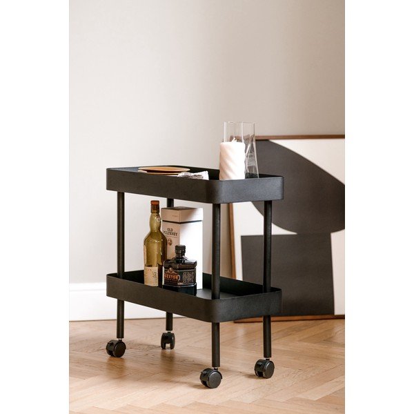 Černý kovový pojízdný regál 60x62x30 cm Nolle – noo.ma-image-3