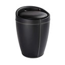Černý koš na prádlo a taburetka v jednom Wenko Linen Look, 20 l