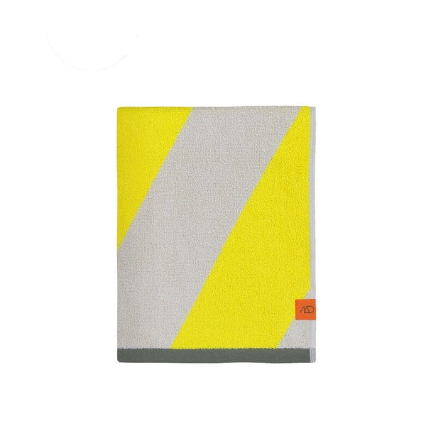 Žlutá froté osuška z bio bavlny 70x133 cm Diagonal – Mette Ditmer Denmark