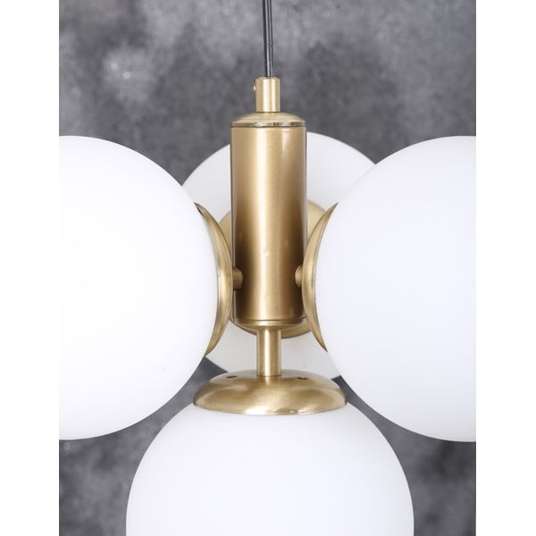 Závěsné svítidlo se skleněným stínidlem ve zlato-bílé barvě ø 15 cm Hector – Squid Lighting-image-3