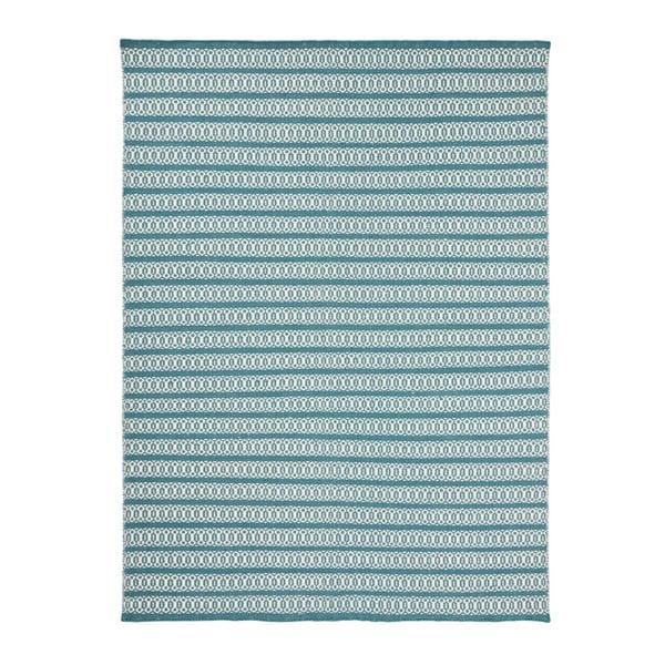 Tyrkysový ručně tkaný koberec Linie Design Valmora, 170 x 240 cm