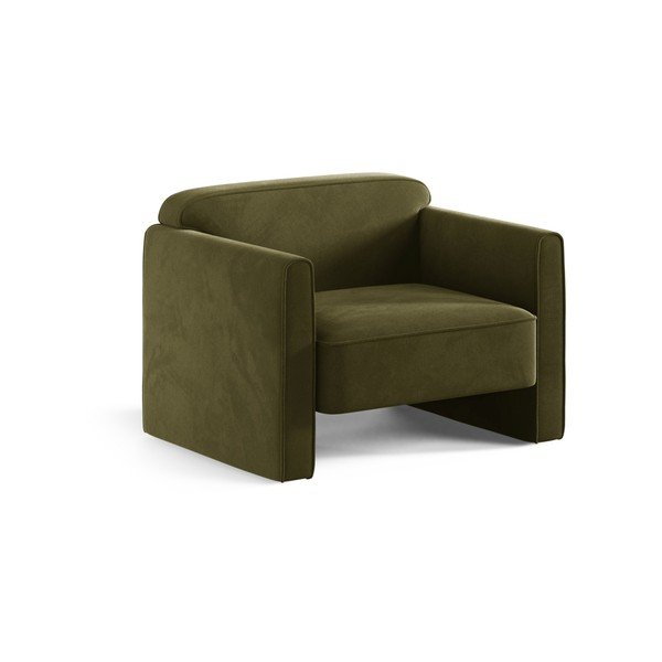 Zelené sametové křeslo Abby – Micadoni 