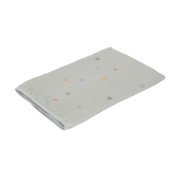 Šedý mušelínový dětský ručník Kindsgut Dots, 90 x 90 cm