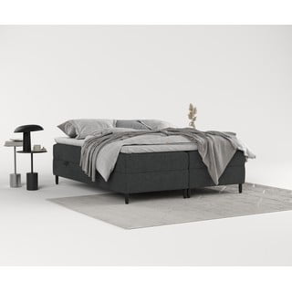 Tmavě šedá boxspring postel s úložným prostorem 140x200 cm Malte – Maison de Rêve