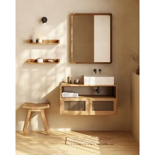 Sada 2 nástěnných polic z teakového dřeva Kave Home Shamel