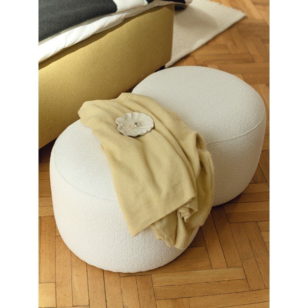 Béžový taburet z textilie bouclé Umbo – noo.ma-image-2