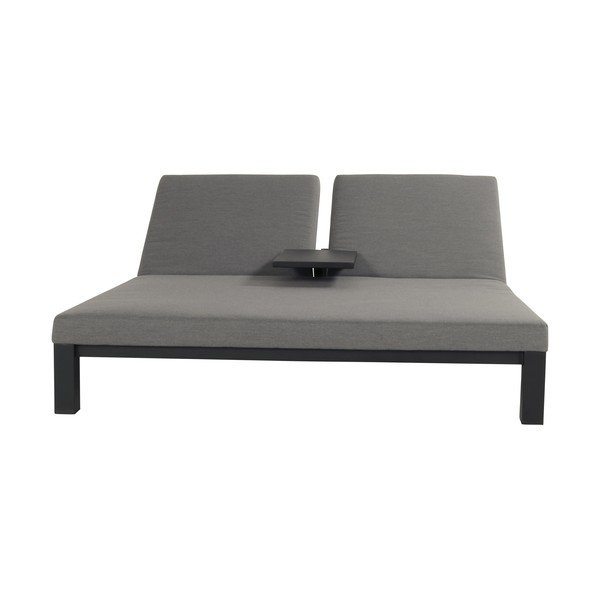 Světle šedé dvoumístné polstrované zahradní lehátko Eva – Hartman-image-2