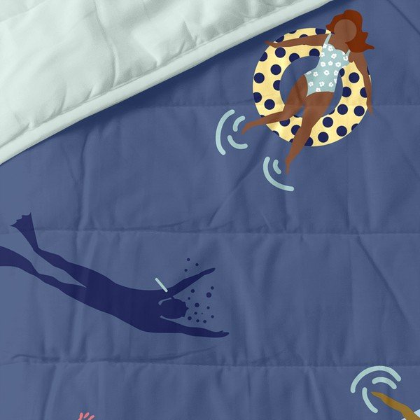 Modrý prošívaný přehoz 180x260 cm Sea party – Aware-image-3