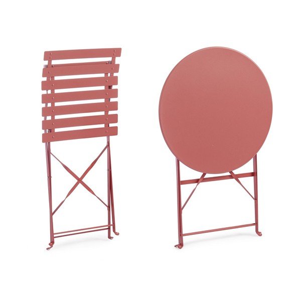 Ocelový zahradní jídelní set v terakotové barvě pro 2 Austin – Bizzotto-image-3