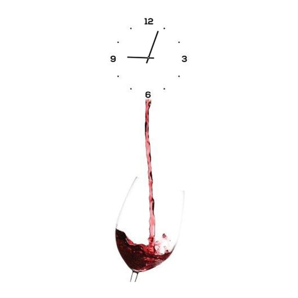 Skleněné hodiny DecoMalta Wine Time, 20 x 60 cm
