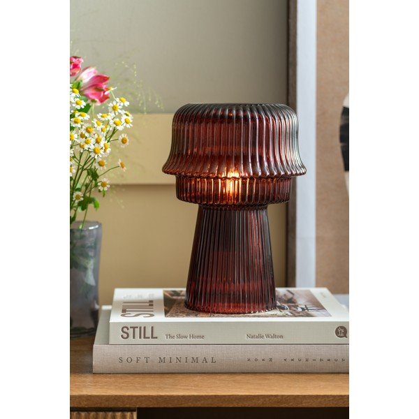 Vínová skleněná stolní lampa (výška 26 cm) Cadiz – Leitmotiv-image-1