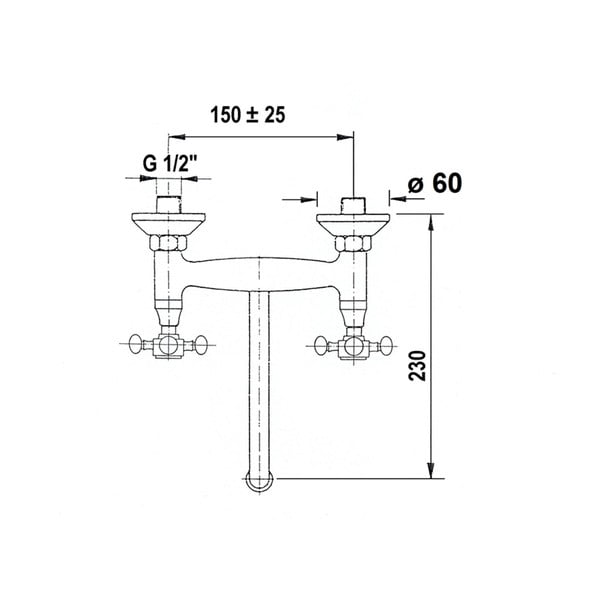 Nástěnná umyvadlová baterie v bronzové barvě (1 výstup) Antea – Sapho-image-2