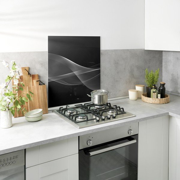 Kryt na zeď u sporáku z tvrzeného skla 70x60 cm Smoke – Wenko-image-2