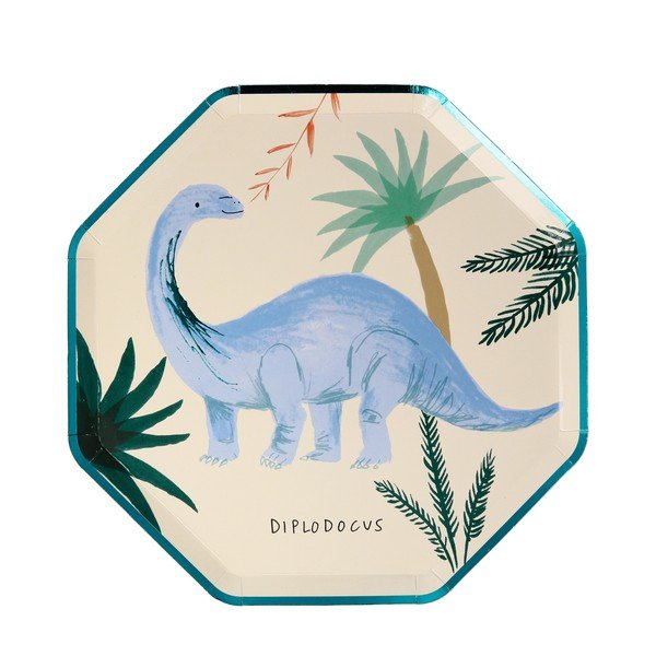 Papírové jednorázové tácky v sadě  8 ks Dinosaur Kingdom – Meri Meri-image-1