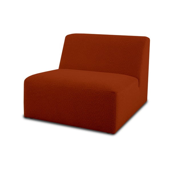 Modul pohovky z textilie bouclé v cihlové barvě (středový díl) Roxy – Scandic-image-1