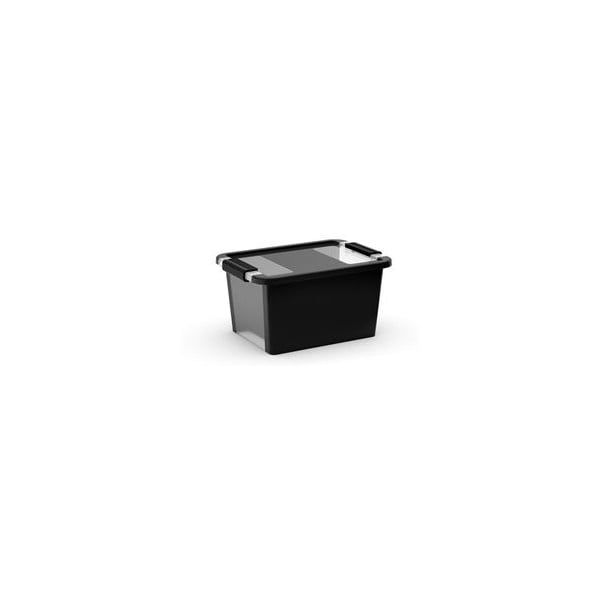 Černý plastový úložný box s víkem 36,5x26x19 cm Bi-Box S – KIS