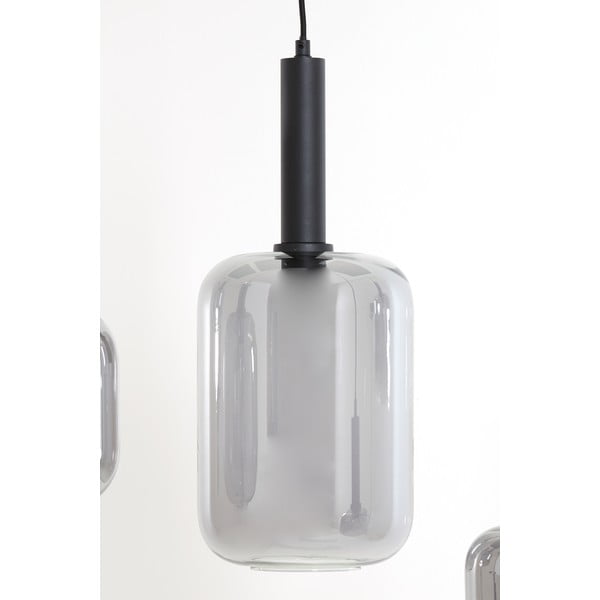 Černé stropní svítidlo se skleněným stínidlem 100x22 cm Lekar – Light & Living-image-2