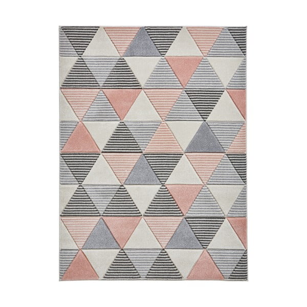 Šedorůžový koberec Think Rugs Matrix, 120 x 170 cm