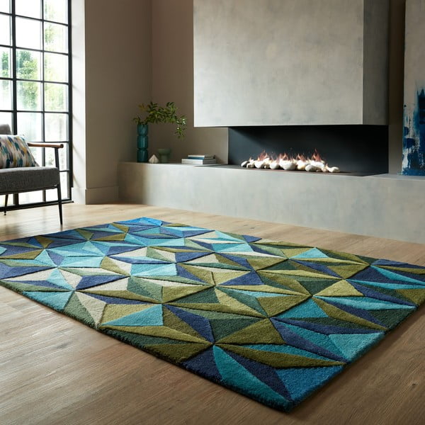 Modrý vlněný koberec 120x170 cm Reverie – Flair Rugs-image-1