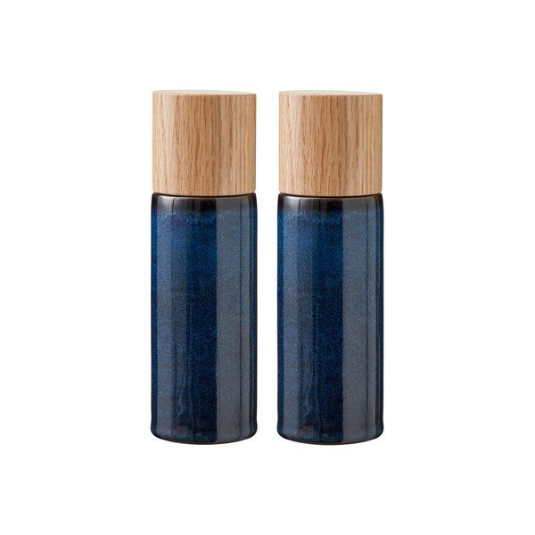 Tmavě modrá keramická sada mlýnků na pepř a sůl 2 ks Gastro Blue – Bitz