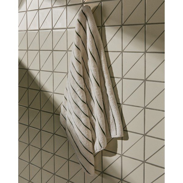 Zelený/béžový froté bavlněný ručník 50x90 cm Dorane – Kave Home-image-1