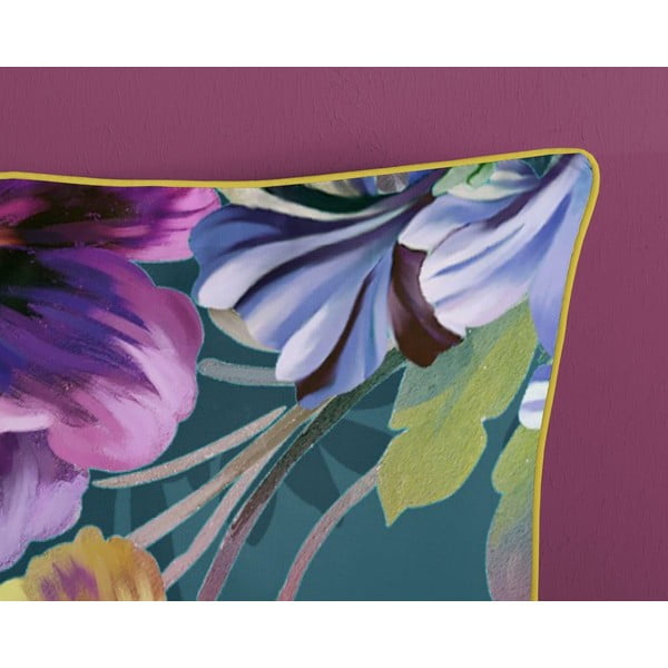 Petrolejově modré povlečení na jednolůžko z organické bavlny Descanso Sunflower, 140 x 200 cm-image-3