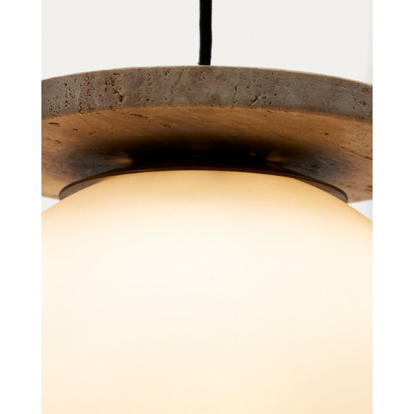 Bílé závěsné svítidlo se skleněným stínidlem ø 20 cm Malachi – Kave Home-image-2