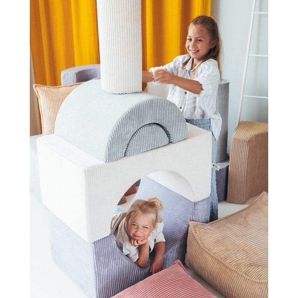 Manšestrové pěnové hřiště v mentolové barvě 75x49x37 cm Rainbow Montessori – Wigiwama-image-3