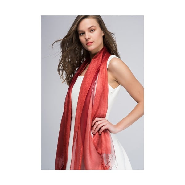 Červený dámský šátek NW Radana, 115 x 200 cm