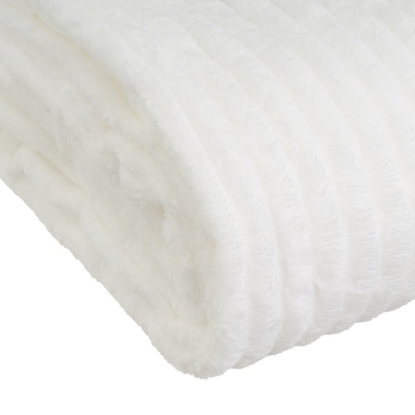 Bílá deka z mikroplyše 130x160 cm Fur Velvet – Casa Selección-image-3