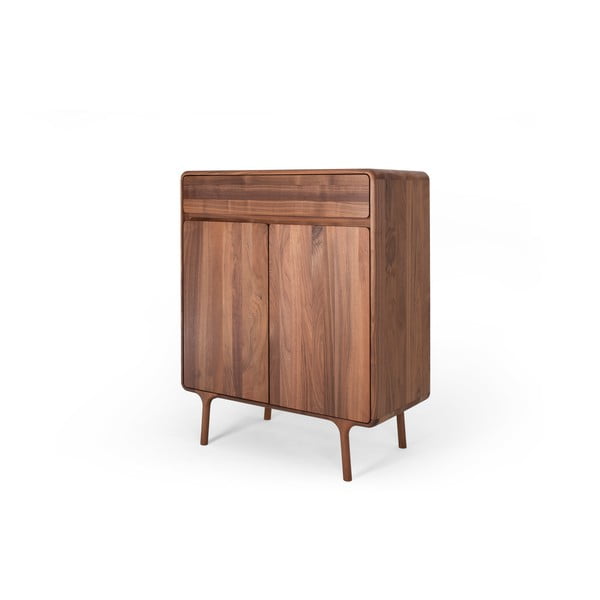 Hnědá komoda z ořechového dřeva 90x110x45 cm Fawn – Gazzda-image-4