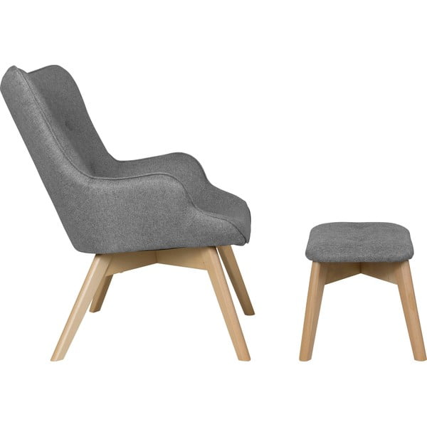 Šedé křeslo s podnožkou Niko – Ropez-image-3