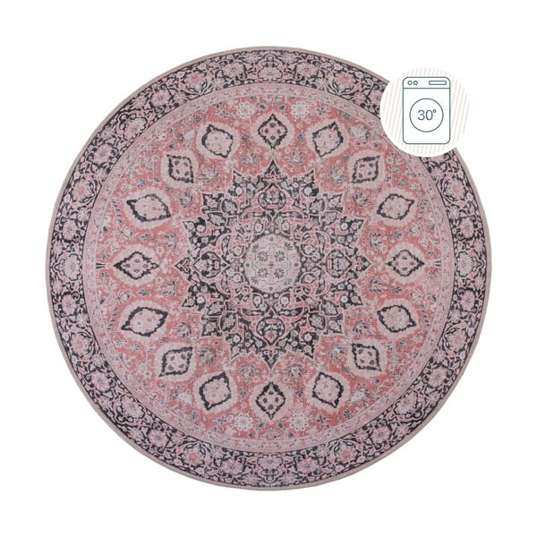 Růžový pratelný kulatý koberec ø 180 cm FOLD Somerton - Flair Rugs