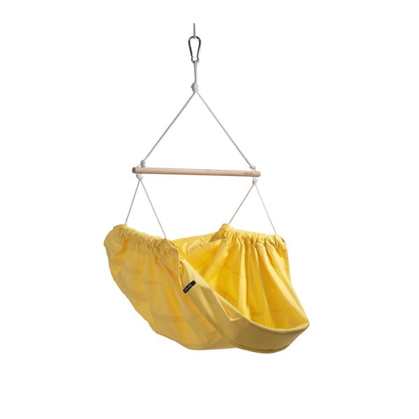 Žluté houpadlo z bavlny pro dospělé se zavěšením do stropu Hojdavak Maxi