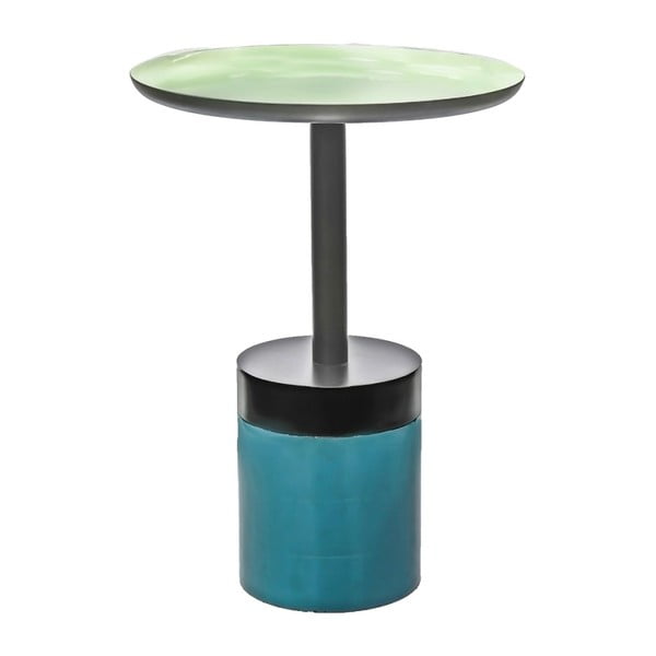 Petrolojovo-černý odkládací stolek 360 Living Valbona, ⌀ 41 cm