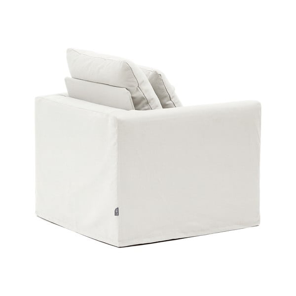 Bílé lněné křeslo Nora – Kave Home-image-4