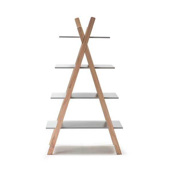 Dětská knihovna s šedými policemi s konstrukcí z borovicového dřeva Marckeric Elisa-image-3