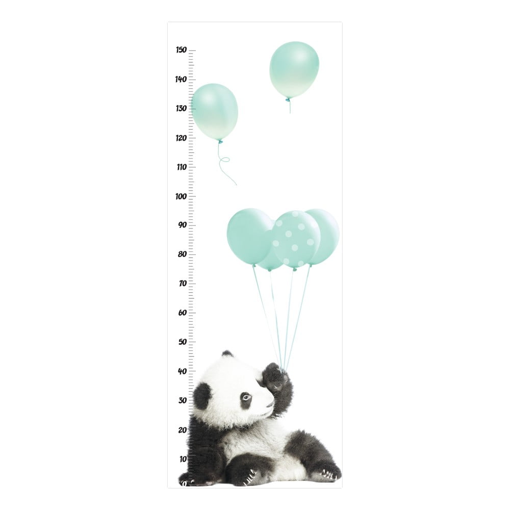 Nástěnná samolepka s měřítkem výšky Dekornik Minty Panda, 60 x 160 cm