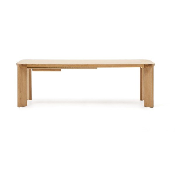 Rozkládací jídelní stůl s přídavnou deskou s deskou v dubovém dekoru 100x240 cm Jondal – Kave Home-image-3