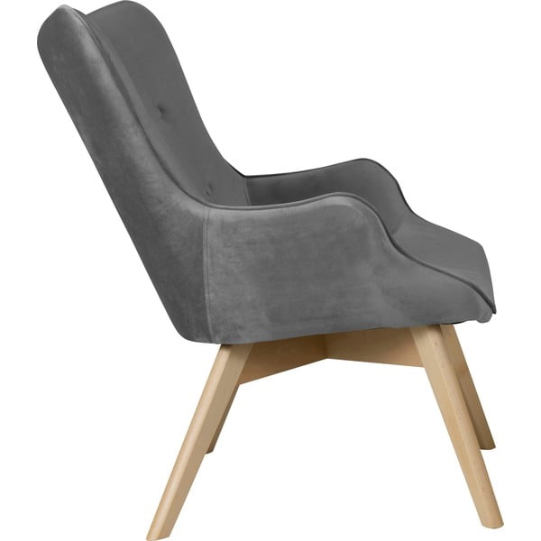 Šedé sametové křeslo Niko – Ropez-image-3