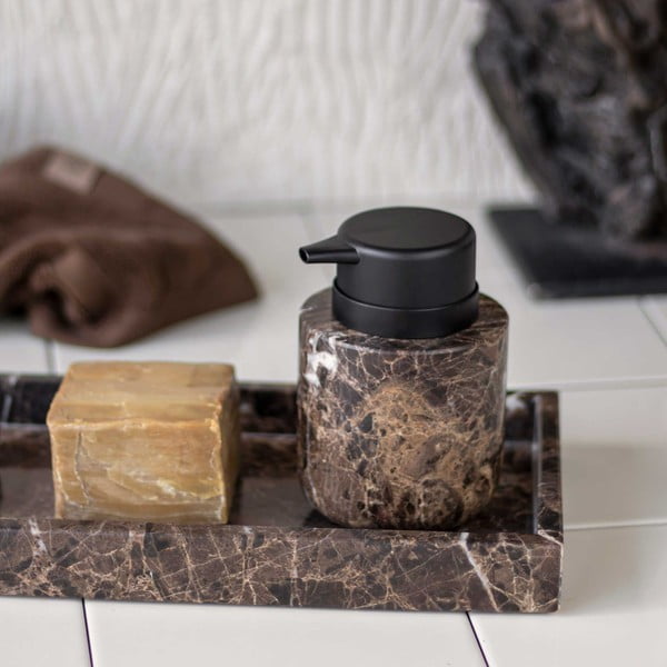 Hnědý mramorový dávkovač mýdla 200 ml Marble – Mette Ditmer Denmark-image-1