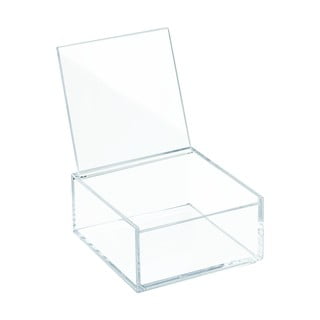 Průhledný stohovatelný box s víkem iDesign Clarity, 10 x 10 cm