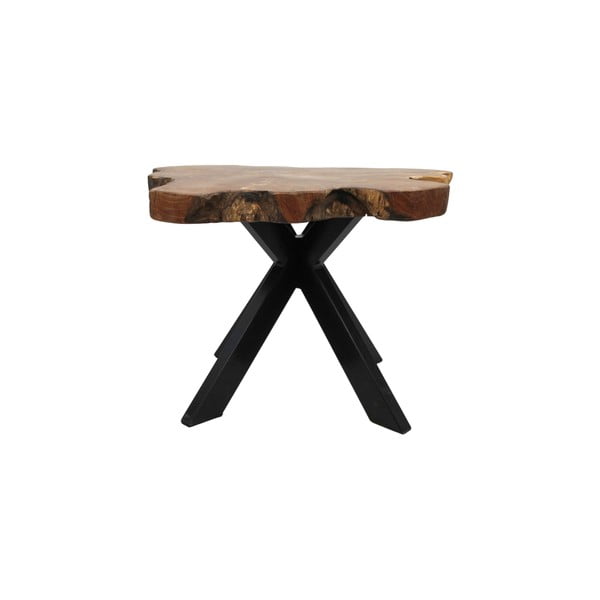 Příruční stolek z neopracovaného teakového dřeva HSM collection Victoria, 70 x 53 cm