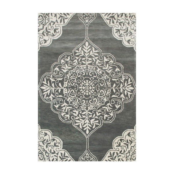 Ručně tuftovaný šedý koberec Bakero Kirman, 153 x 244 cm