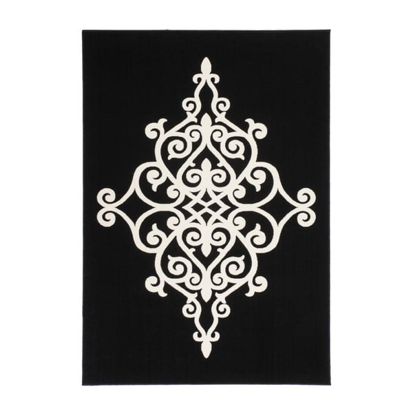 Černobílý koberec Kayoom Maroc Schwarz, 160 x 230 cm