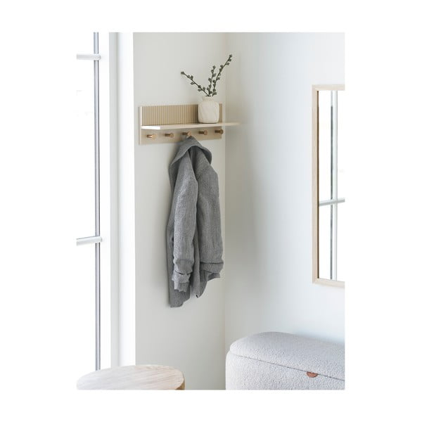 Béžový nástěnný věšák s poličkou 50 cm Rocca – House Nordic-image-1