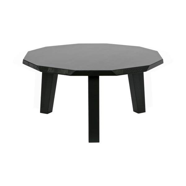 Černý konferenční stolek z borovicového dřeva WOOOD Twelve, ⌀ 60 cm