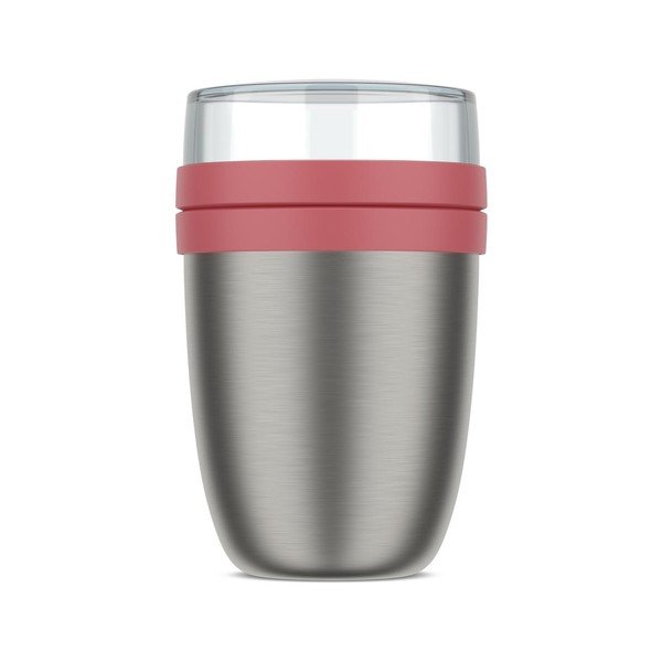 Světle červená/ve stříbrné barvě termoska na jídlo z nerezové oceli 500 ml Ellipse – Mepal-image-4