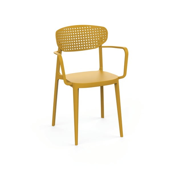 Žlutá plastová zahradní židle Aire – Rojaplast