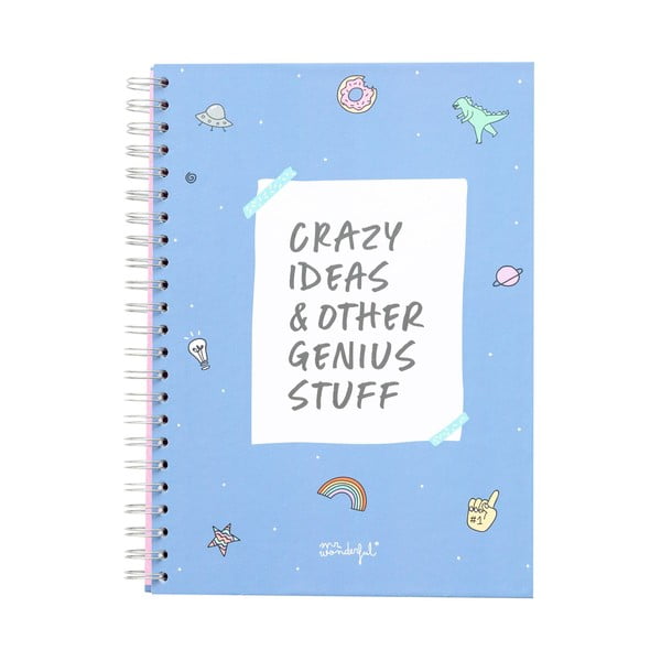 Modrý linkovaný zápisník Mr. Wonderful Crazy Ideas